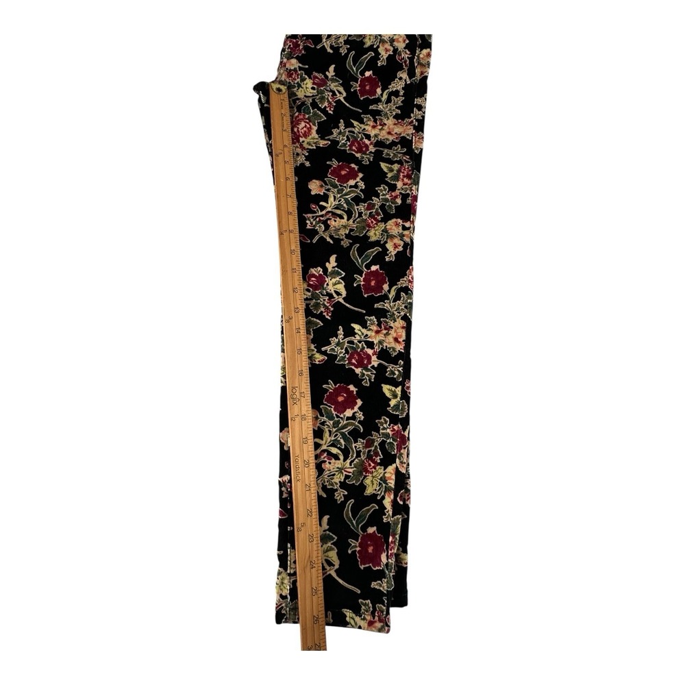 Free People Size‎ 27 Corduroy Black Floral Pants Jeans Slim Straight - Picture 13 of 16